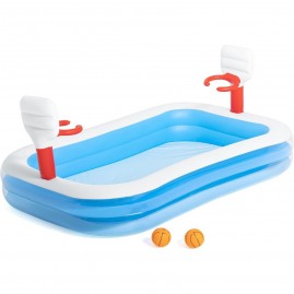 Детский надувной бассейн BESTWAY "БАСКЕТБОЛ" 254х168х102см с кольцами и 2-мя мячами