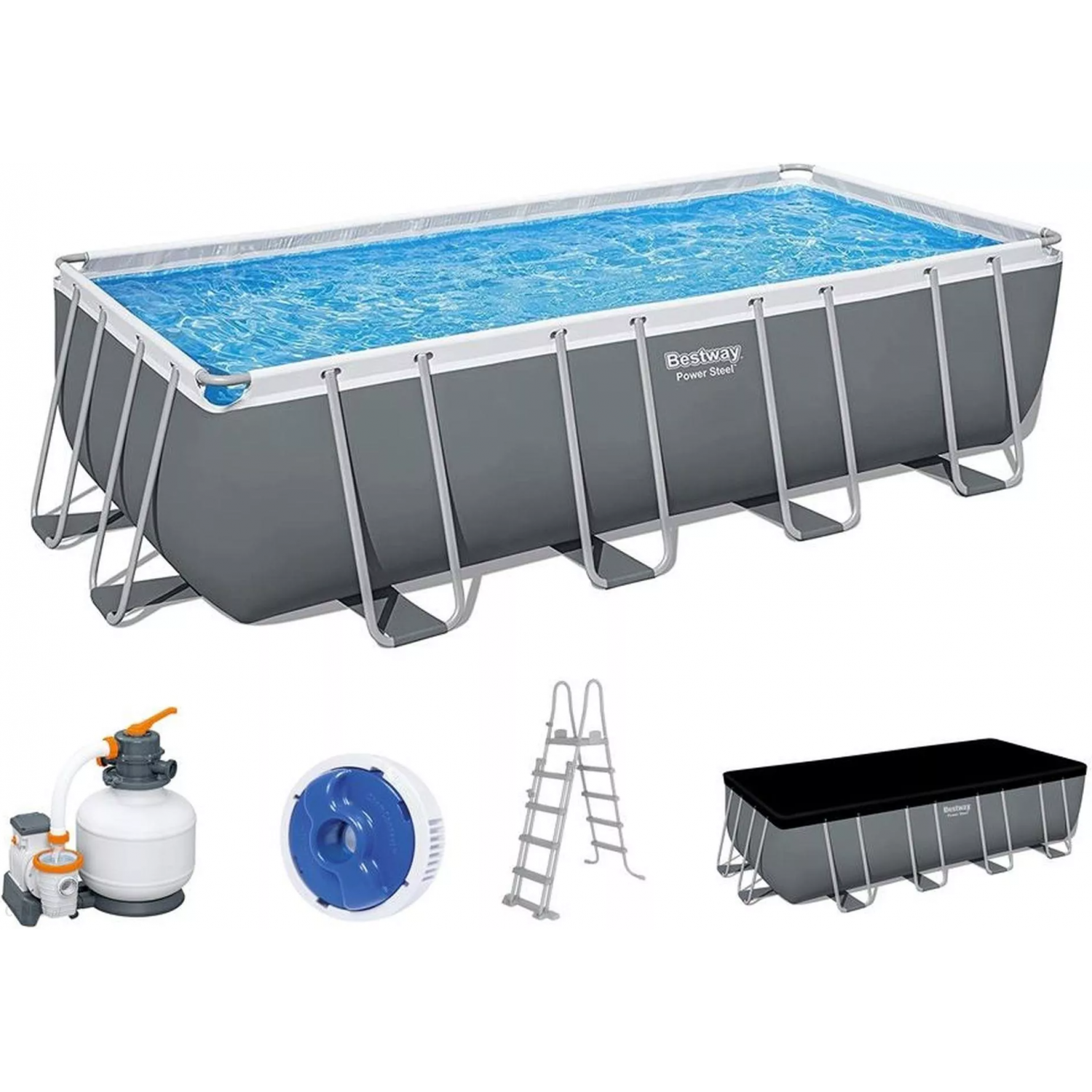 Каркасный бассейн BESTWAY POWER STEEL 549х274х132см, 16477л, песчаный ...