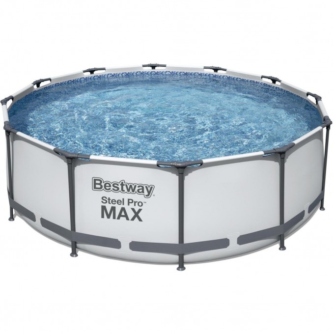 Каркасный бассейн BESTWAY STEEL PRO MAX 366х100см, 9150л + фильтр-насос 2006 л/ч, лестница 56418 BW