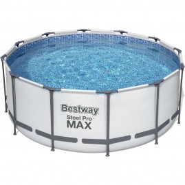 Каркасный бассейн BESTWAY STEEL PRO MAX 366х122см, 10250л + фильтр-насос 2006 л/ч, тент, лестница
