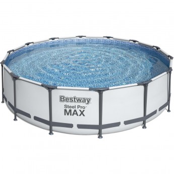 Каркасный бассейн BESTWAY STEEL PRO MAX 427х107см, 13030л + фильтр-насос 3028 л/ч, тент, лестница