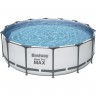 Каркасный бассейн BESTWAY STEEL PRO MAX 427х122см, 15232л + фильтр-насос 3028 л/ч, тент, лестница 5612X BW