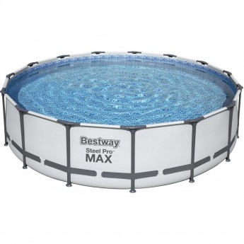 Каркасный бассейн BESTWAY STEEL PRO MAX 457х107см, 14970л + фильтр-насос 3028 л/ч, тент, лестница