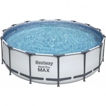 Каркасный бассейн BESTWAY STEEL PRO MAX 457х122см, 16015л + фильтр-насос 3028 л/ч, тент, лестница