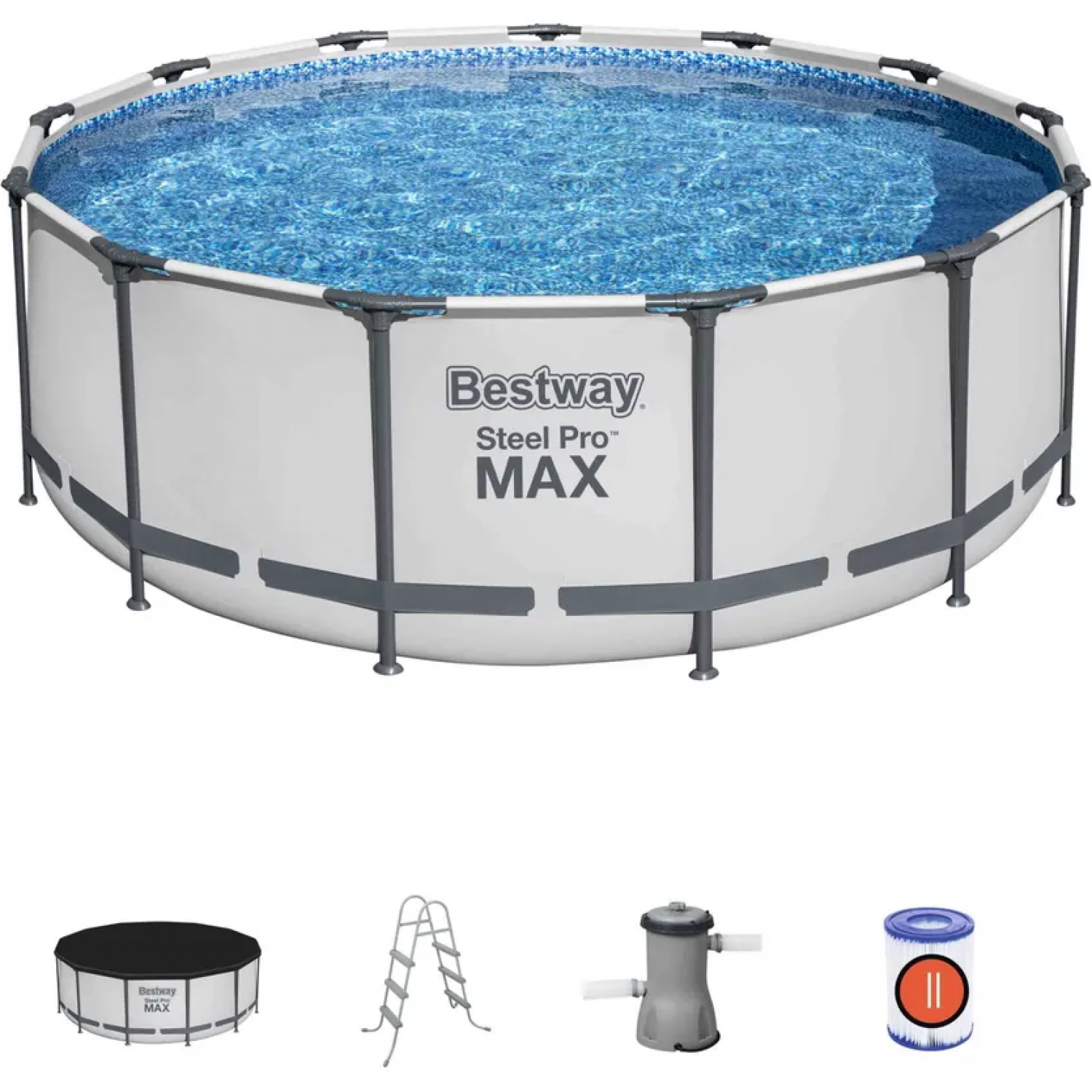 Каркасный бассейн BESTWAY STEEL PRO MAX 5618W 396х122см, 12690л, фильтр ...