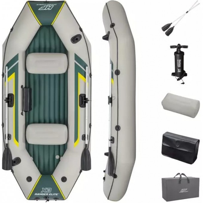 Надувная лодка BESTWAY RANGER ELITE X3 RAFT SET 295х130х46 см, вёсла 152 см, насос 62086, до 400кг 65160 BW