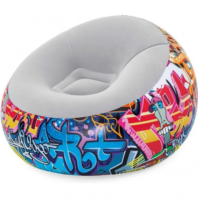 Надувное кресло 112x112x66см BESTWAY INFLATE-A-CHAIR GRAFFIT 75075 BW