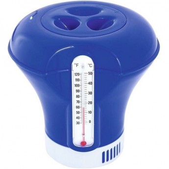Поплавок-дозатор с термометром BESTWAY, 18.5см, для химии в таблетках, 3 цвета